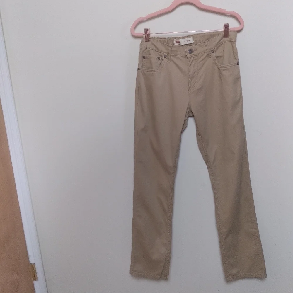 Levi's Men's 511 Slim Khaki Tan Adjustable Waist Casual Pants Size 29 x 31 - Picture 2 of 14